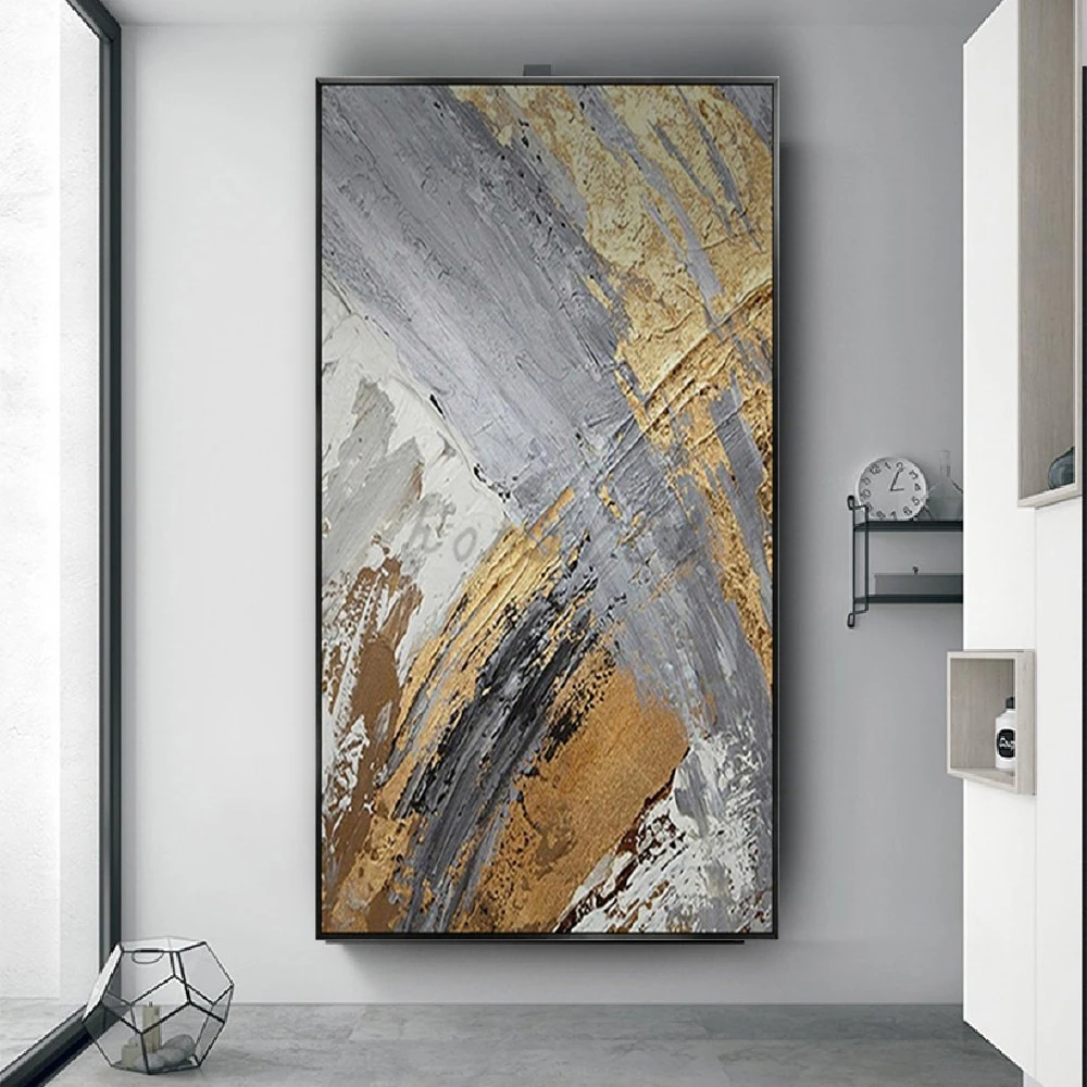 100% Handmade Gold Foil Block Abstract Oil Painting Blue Modern Golden Wall Art Picture For Living Room Decor Poster On Canvas
100% Handmade Gold Foil Block Abstract Oil Painting Blue Modern Golden Wall Art Picture For Living Room Decor Poster On Canvas