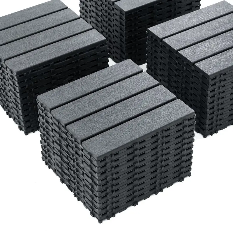 Plastic Interlocking Deck Tiles 44 Pack Patio 12"x12" Square Waterproof Outdoor Flooring for Porch Poolside Balcony Backyard
Plastic Interlocking Deck Tiles 44 Pack Patio 12"x12" Square Waterproof Outdoor Flooring for Porch Poolside Balcony Backyard