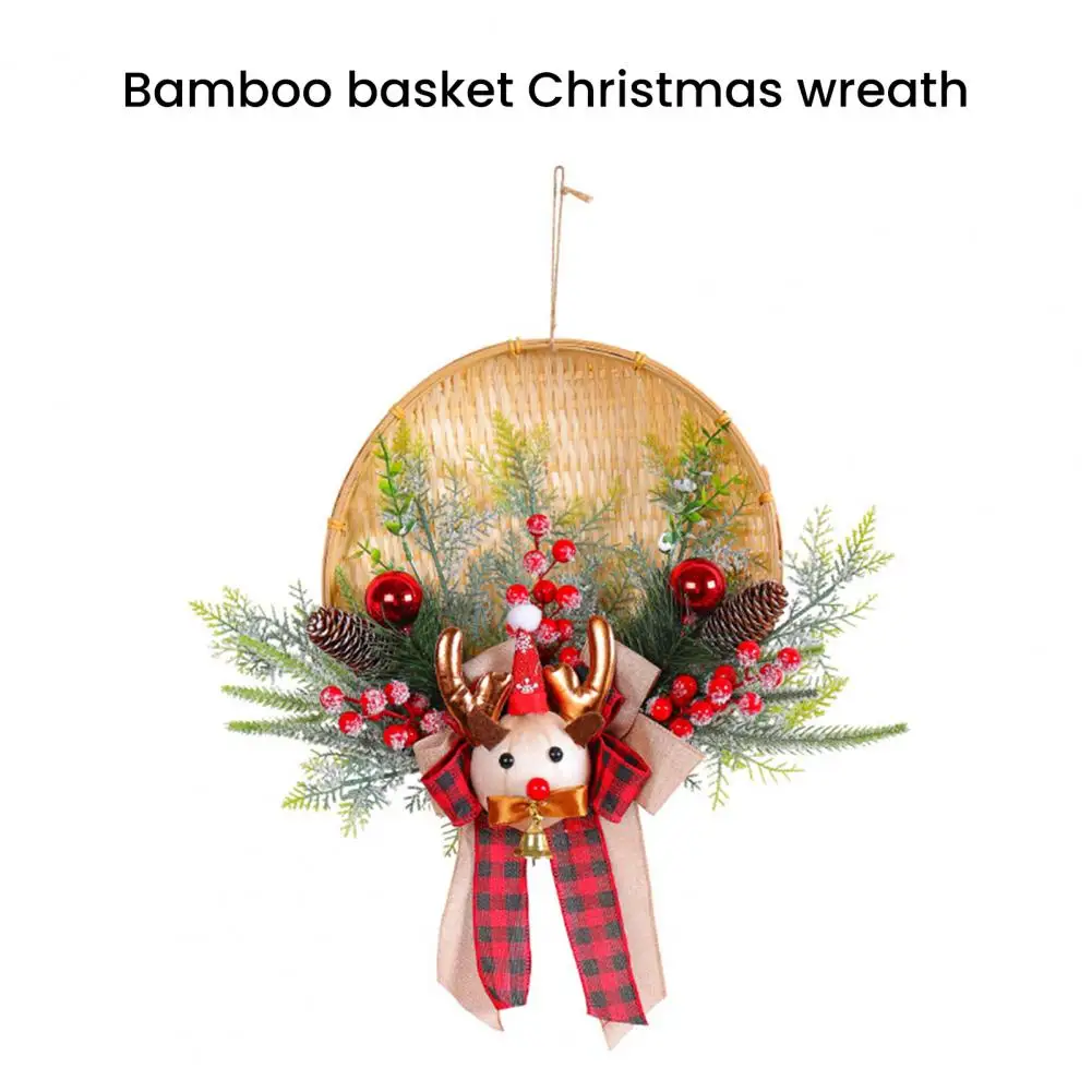 Bright Colored Wreath Festive Holiday Garland Santa Snowman Elk Wreath with Pine Cone Berry Green Leaves Cypress Branch
Bright Colored Wreath Festive Holiday Garland Santa Snowman Elk Wreath with Pine Cone Berry Green Leaves Cypress Branch