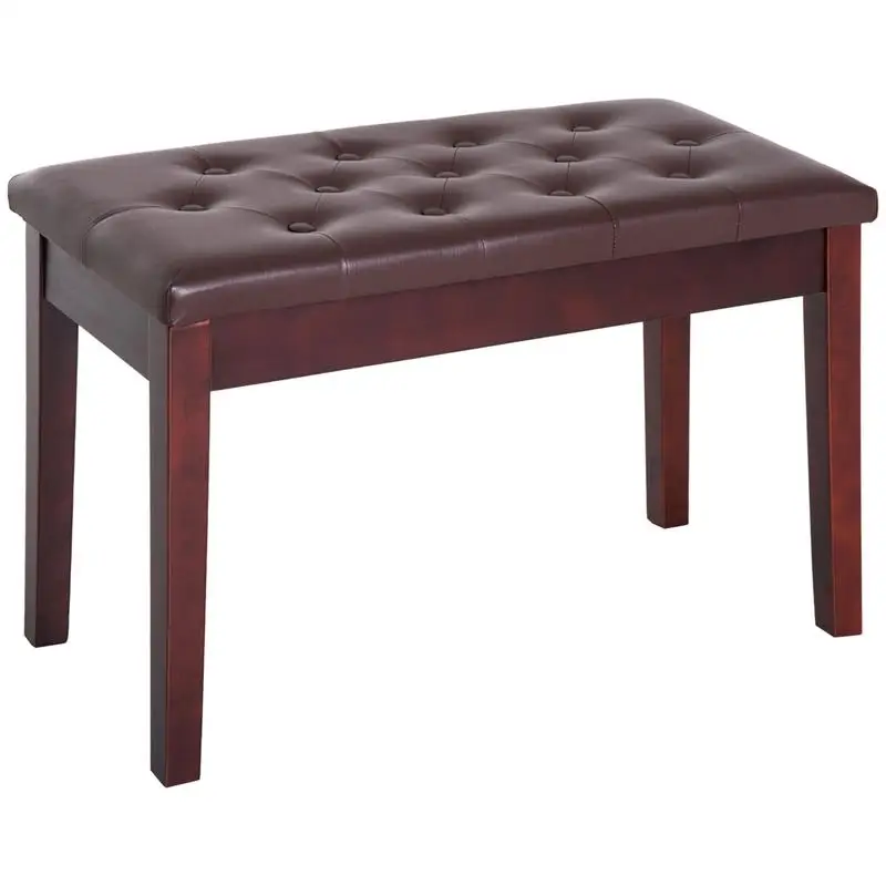 ll Piano Bench, Duet Piano Chair with Faux Leather Padded Cushion and Wooden Frame, Button Tufted Keyboard Bench, Brown
ll Piano Bench, Duet Piano Chair with Faux Leather Padded Cushion and Wooden Frame, Button Tufted Keyboard Bench, Brown