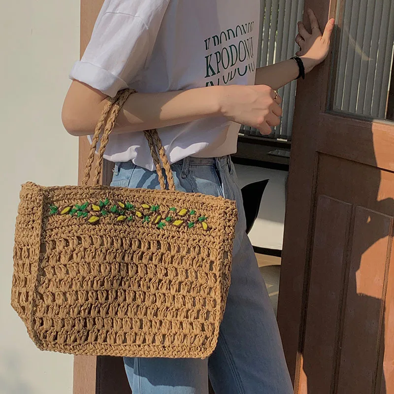 Casual Lemon Straw Women Handbags Paper Woven Large Tote Bag Handmade Summer Beach Crossbody Bags Bali Big Shopper Purses 2023
Casual Lemon Straw Women Handbags Paper Woven Large Tote Bag Handmade Summer Beach Crossbody Bags Bali Big Shopper Purses 2023