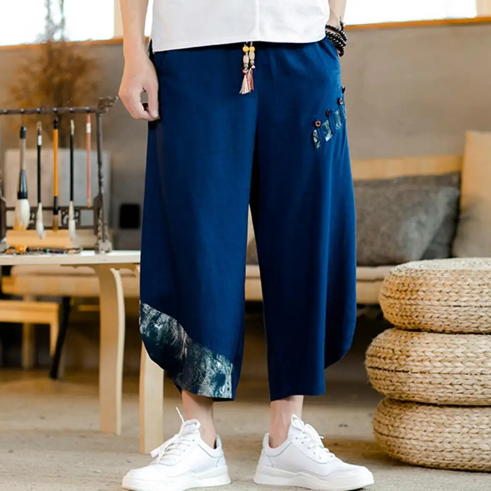 Cotton Linen Harem Pants Men Summer Cropped Pants for Men Casual Elastic Waist Fitness Cargo Pants Male pantalones hombre
Cotton Linen Harem Pants Men Summer Cropped Pants for Men Casual Elastic Waist Fitness Cargo Pants Male pantalones hombre