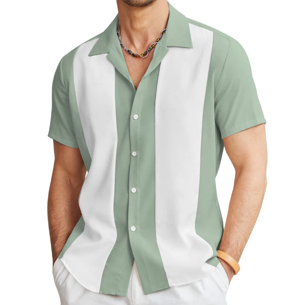 Fashion Men's Casual Shirts Vintage Bowling Hawaiian Short Sleeve Shirt Button Lapel Collar Loose Tops Men Clothing
Fashion Men's Casual Shirts Vintage Bowling Hawaiian Short Sleeve Shirt Button Lapel Collar Loose Tops Men Clothing