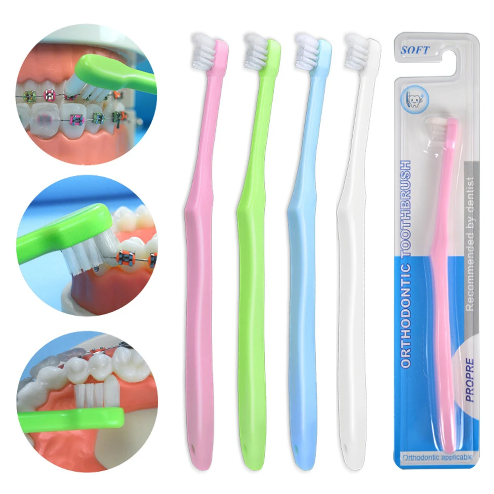 

Orthodontic Toothbrush Professional Soft Bristles Interdental Brush Oral Hygiene Brace Clean Oral Care Health Small Head