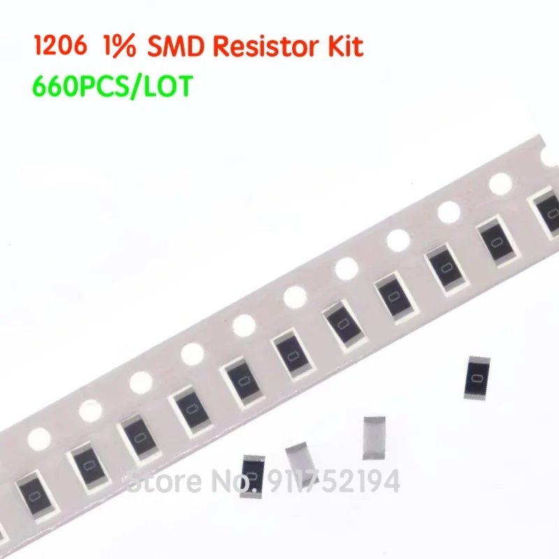660PCS/LOT 1206 SMD Resistor Kit Sample Kit Assorted Kit 1ohm-1M ohm 1% 33valuesX 20pcs=660pcs
660PCS/LOT 1206 SMD Resistor Kit Sample Kit Assorted Kit 1ohm-1M ohm 1% 33valuesX 20pcs=660pcs