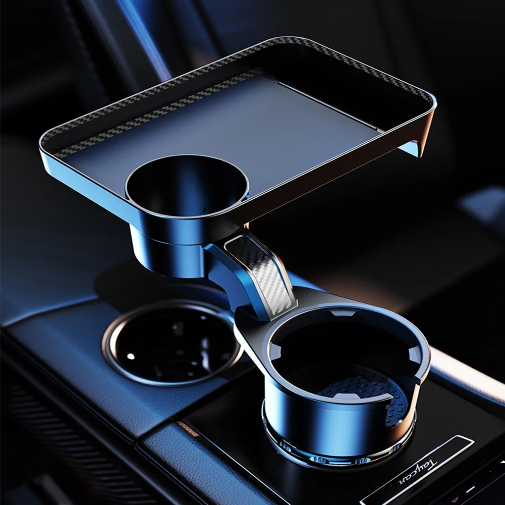 

Uiversal Car Cup Holder Tray 2 In 1 Cup Holder Expander Multi-Function Drink Holder Rotatable Food Table with Adjustable Base