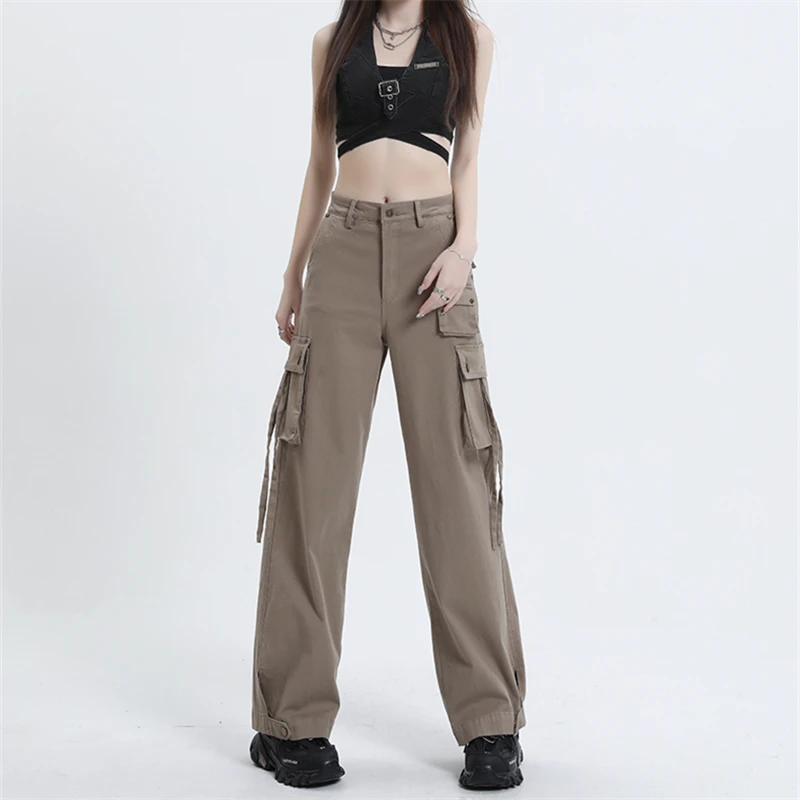 High Waist American Multiple Pockets Pants Womens Spring Summer New Street Style Casual Fashion Straight Neutral Trousers Female
High Waist American Multiple Pockets Pants Womens Spring Summer New Street Style Casual Fashion Straight Neutral Trousers Female