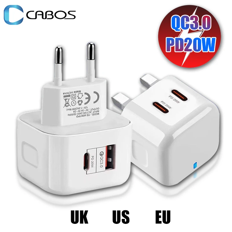 Quick Charge QC 3.0 PD 20W USB C Charger EU UK US Plug LED Light 2 USB Adapter For iPhone 14 13 Xiaomi Phone Type C Fast Charger
Quick Charge QC 3.0 PD 20W USB C Charger EU UK US Plug LED Light 2 USB Adapter For iPhone 14 13 Xiaomi Phone Type C Fast Charger
