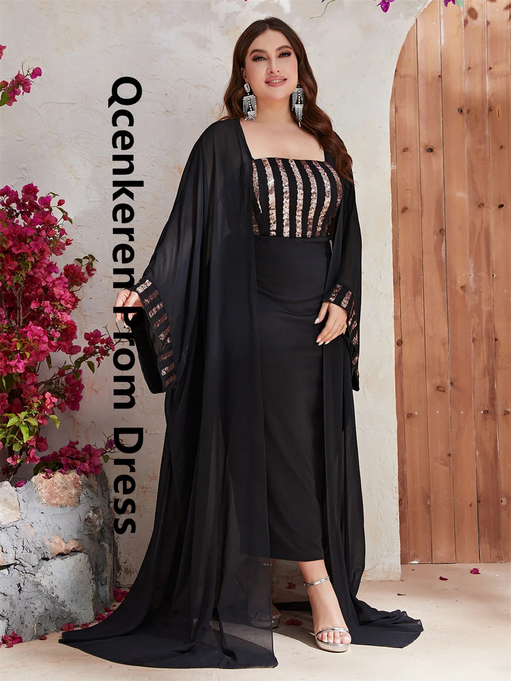 Qcenkern Square Neck Evening Dress Formal Dress Sleeveless Cape Party Dresses Gowns Women Robes de Soirée Saudi Arabia 2024
Qcenkern Square Neck Evening Dress Formal Dress Sleeveless Cape Party Dresses Gowns Women Robes de Soirée Saudi Arabia 2024