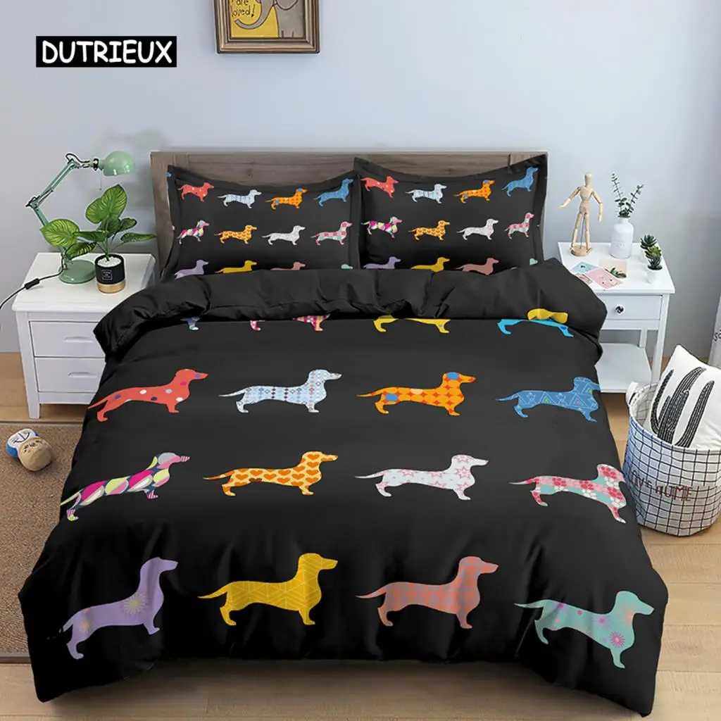 Dachshund Dog Bedding Set Cute Colorful Puppy Duvet Cover Cartoon Polyester Quilt Cover Pet Dog Home Textiles King Queen 2/3pcs
Dachshund Dog Bedding Set Cute Colorful Puppy Duvet Cover Cartoon Polyester Quilt Cover Pet Dog Home Textiles King Queen 2/3pcs