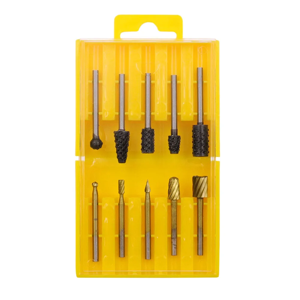 Durable Rotary Burr Set 10pcs Titanium Cutting Burr for Wood and Resin Tool for Hollowing and Grinding 3 15mm Shank Size
Durable Rotary Burr Set 10pcs Titanium Cutting Burr for Wood and Resin Tool for Hollowing and Grinding 3 15mm Shank Size
