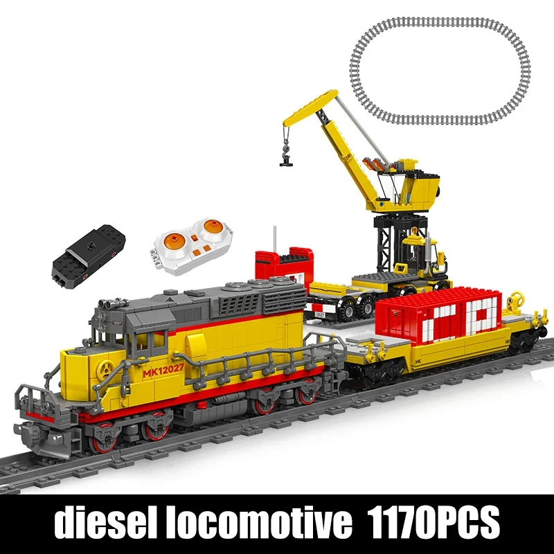 

MOULD KING 12027 Technical RC EMD SD40-2 Diesel Locomotive Building Block Remote Control Train Bricks Toys Kids Christmas Gifts