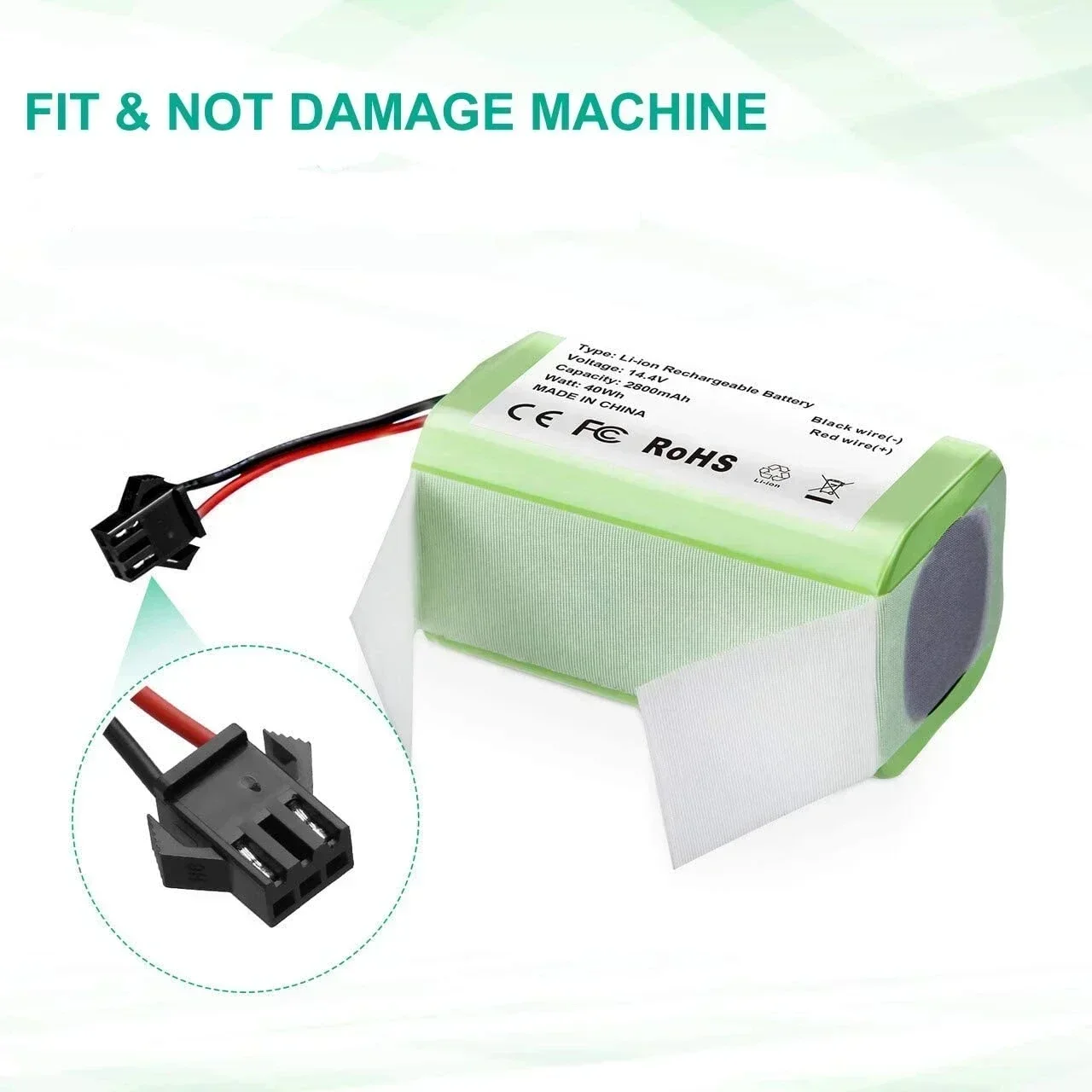 14.4V6800mAh Li-ion battery for Conga 990, 1090 Tesvor X500 Ecovacs Deebot N79 N79S DN622 Eufy RoboVac 11 11S RoboVac 30 etc
14.4V6800mAh Li-ion battery for Conga 990, 1090 Tesvor X500 Ecovacs Deebot N79 N79S DN622 Eufy RoboVac 11 11S RoboVac 30 etc