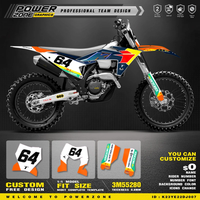 PowerZone Custom Team Graphics Decals For 3M Stickers Kit For KTM 23-25SXF 24-26 EXC Motorcycle Stickers 011
PowerZone Custom Team Graphics Decals For 3M Stickers Kit For KTM 23-25SXF 24-26 EXC Motorcycle Stickers 011
