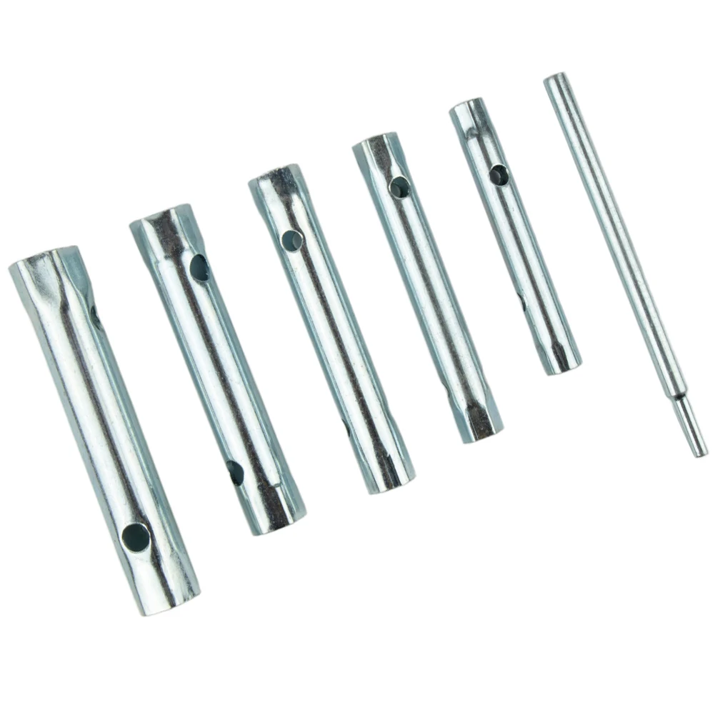 Tubular Box Wrench 6pcs/set 8-17mm Double Ended Highly Polished Professional Silver Socket Spanner Accessories
Tubular Box Wrench 6pcs/set 8-17mm Double Ended Highly Polished Professional Silver Socket Spanner Accessories