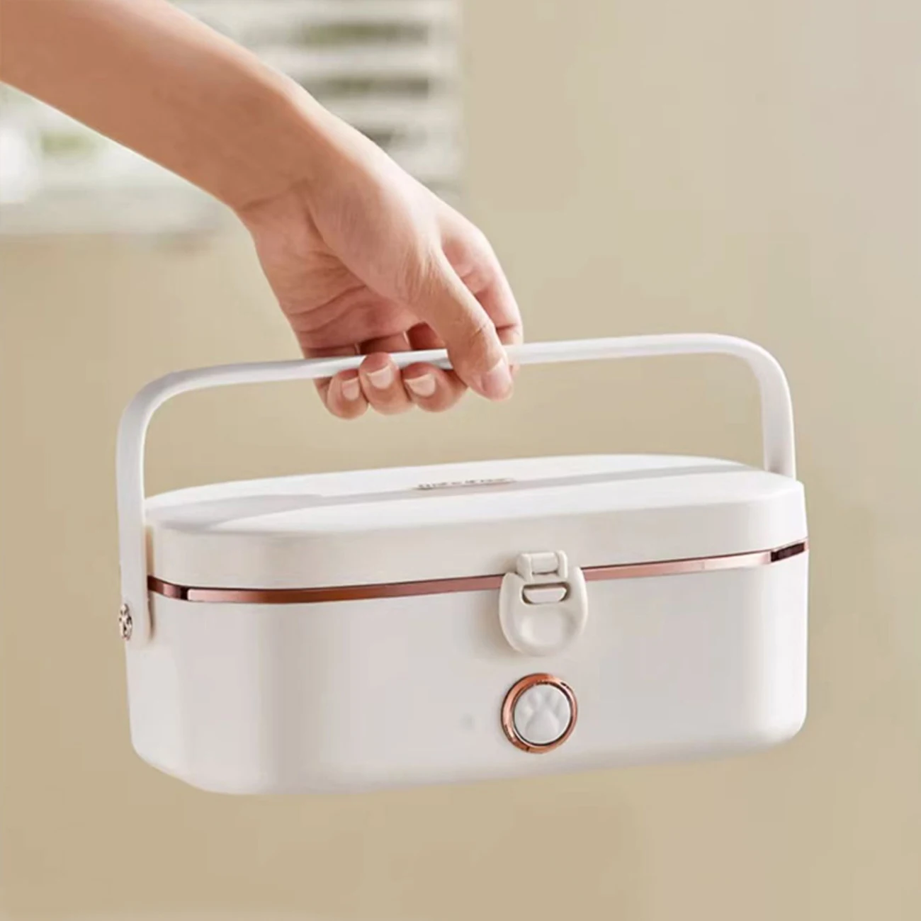 

1000ml Electric Lunch Box Water Free Bento Box Portable Rice Cooker Thermostatic Heating Food Warmer Cooking Container 75W