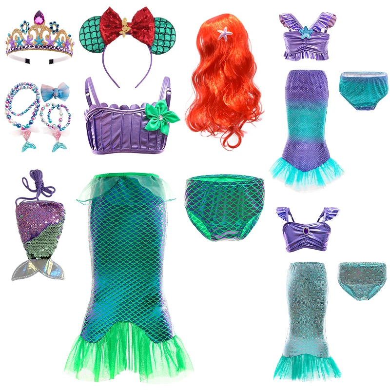 Summer Disguised Girls Mermaid Ariel Princess Swimwear Clothing Sets Child Ball Gowns Halter Tails Dress Swimsuit Party Costume
Summer Disguised Girls Mermaid Ariel Princess Swimwear Clothing Sets Child Ball Gowns Halter Tails Dress Swimsuit Party Costume