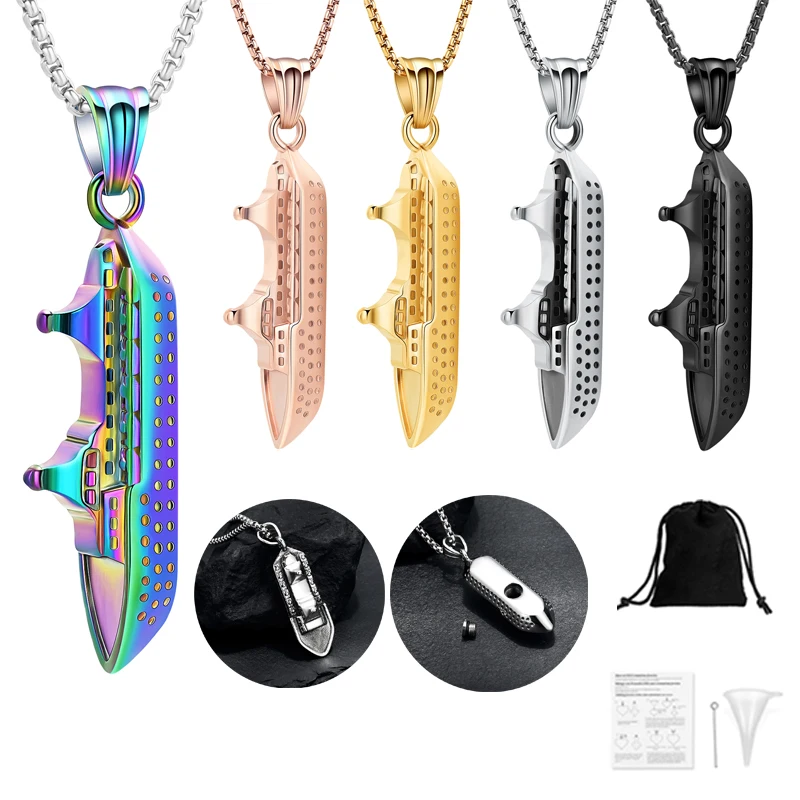 Ship Shape Cremation Urn Necklace For Human/Pet Ashes Men's Gift Stainless Steel Memorial Jewelry Cremation Pendant
Ship Shape Cremation Urn Necklace For Human/Pet Ashes Men's Gift Stainless Steel Memorial Jewelry Cremation Pendant
