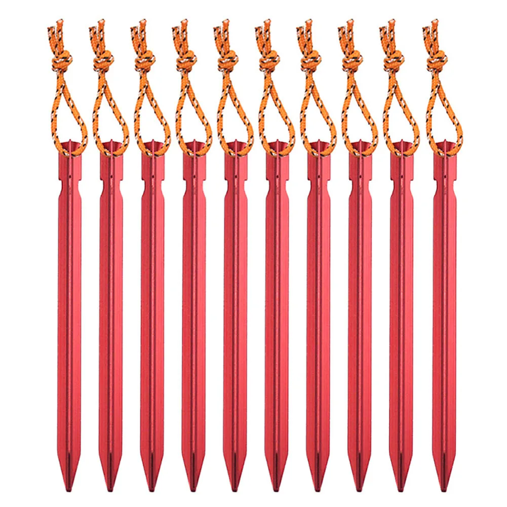 10pcs 18cm Canopy Tent Pegs Aluminum Alloy Outdoor Garden Stakes Ground Nail With Cord For Camping Backpacking Hiking
10pcs 18cm Canopy Tent Pegs Aluminum Alloy Outdoor Garden Stakes Ground Nail With Cord For Camping Backpacking Hiking