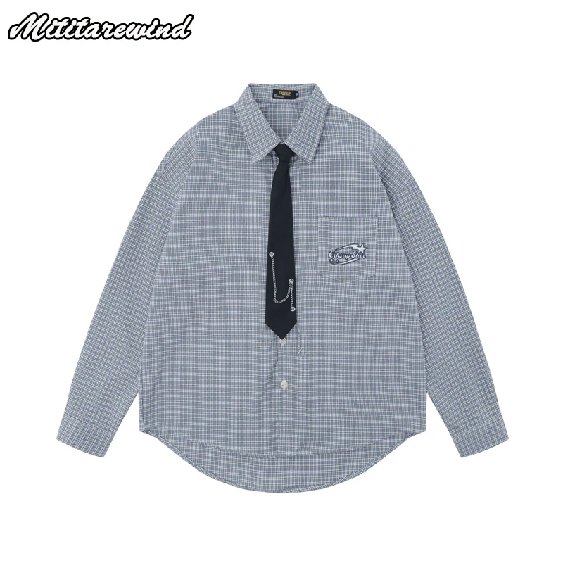 American Preppy Style Tie Design Shirts For Men And Women Long Sleeve bf Vibe Casual Tops High Street Youth Loose Clothing
American Preppy Style Tie Design Shirts For Men And Women Long Sleeve bf Vibe Casual Tops High Street Youth Loose Clothing