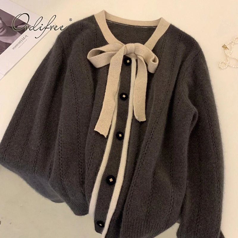 Ordifree 2023 Autumn Luxury Women Cute Sweater Bow Tie Loose Casual Warm Sweater Knitted Pullovers
Ordifree 2023 Autumn Luxury Women Cute Sweater Bow Tie Loose Casual Warm Sweater Knitted Pullovers