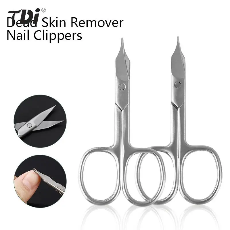 

Stainless Steel Curved Tip Thin Blade Cuticle Scissors Nail Clippers Trimmer Dead Skin Remover Manicure Tools Eyebrow Tools
