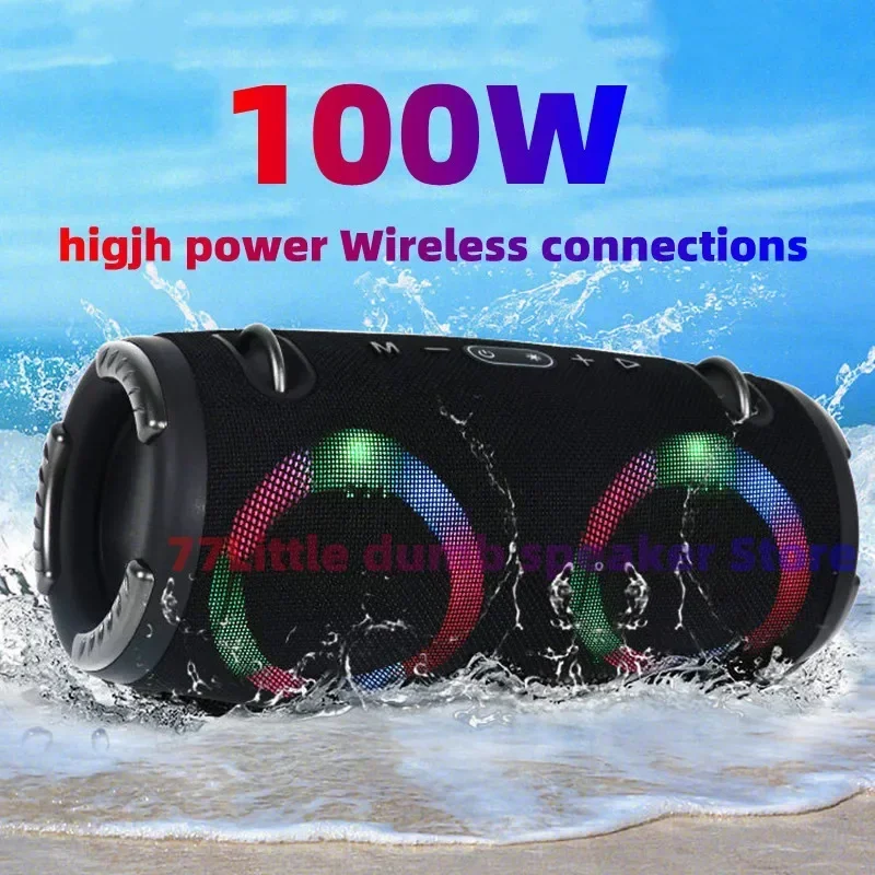 

100W High Power Subwoofer Portable Bluetooth Speakers Outdoor Super Bass Caixa De Som Wireless Home Theater Boombox with RGB FM