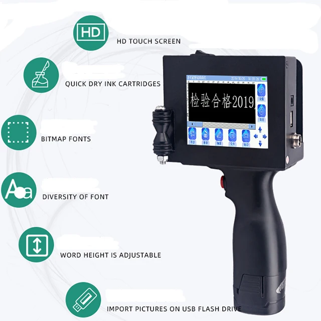 

Portable Expiration Date Stamp Hand Held Inkjet Batch Code Printing Coding Machine