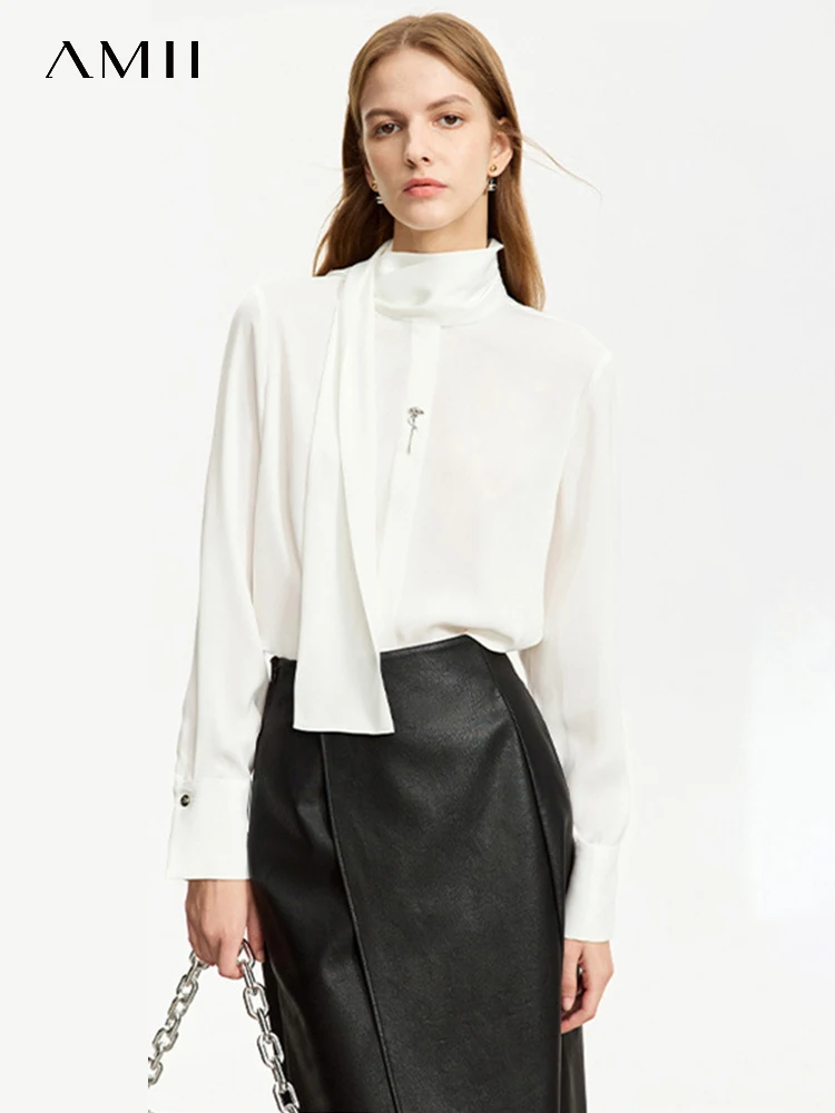 AMII Minimalist French Chiffon Shirt for Women 2023 Autumn New Stand Collar Rose Buckle Loose Solid Full Sleeve Blouses 12323039
AMII Minimalist French Chiffon Shirt for Women 2023 Autumn New Stand Collar Rose Buckle Loose Solid Full Sleeve Blouses 12323039