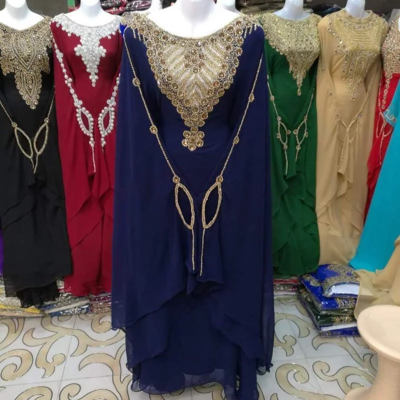 

Women Long Skirt Moroccon Dubai Gown Dress Georgette Farasha Indian Clothing Sarees for Women In India