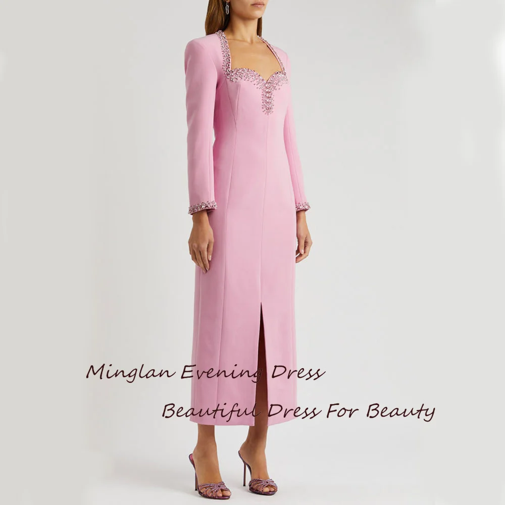 MINGLAN Formal Satin Evening Dress Fashion Crystal Straight Square Collar Formal Pink Cocktail Prom Gown For Sexy Woman 2024
MINGLAN Formal Satin Evening Dress Fashion Crystal Straight Square Collar Formal Pink Cocktail Prom Gown For Sexy Woman 2024
