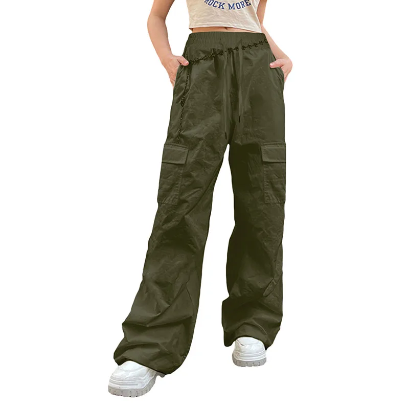 Fashion Women's Straight Pants Wide-Leg Trousers Solid Color Drawstring Elastic Waist Baggy Long Pants Spring Wild Casual Slacks
Fashion Women's Straight Pants Wide-Leg Trousers Solid Color Drawstring Elastic Waist Baggy Long Pants Spring Wild Casual Slacks