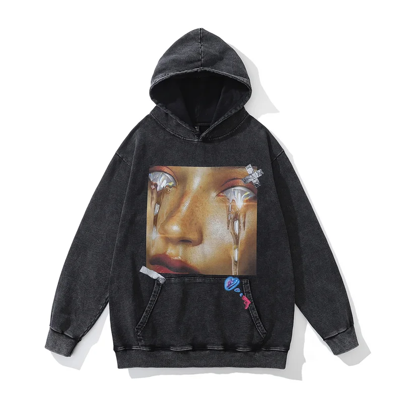Hip Hop Washed Oversized Hoodie Sweatshirt Tearful Portrait Graphic Vintage Hoodie Harajuku Cotton Autumn Hooded Pullover
Hip Hop Washed Oversized Hoodie Sweatshirt Tearful Portrait Graphic Vintage Hoodie Harajuku Cotton Autumn Hooded Pullover