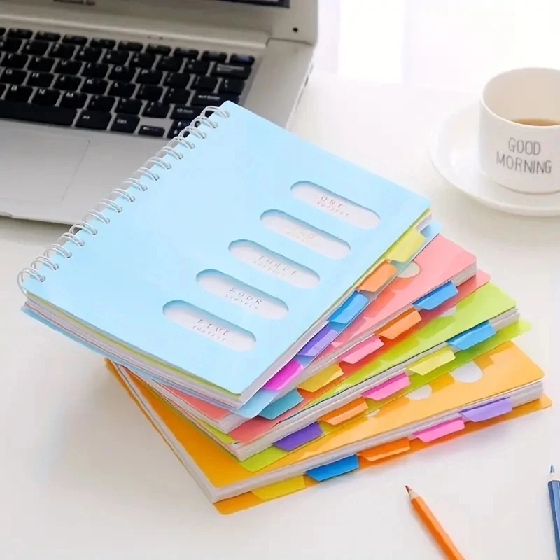 

240/300 Pages Colorful Hardside Thickened Notepad with Spiral Coil Book Label