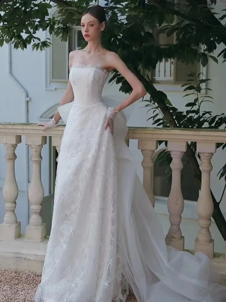 Newest Wedding Dress A-Line Sweetheart Neckline With Lace Flowers Strapless Princess Plus Size Bride Gown Vestidos De Novia
Newest Wedding Dress A-Line Sweetheart Neckline With Lace Flowers Strapless Princess Plus Size Bride Gown Vestidos De Novia