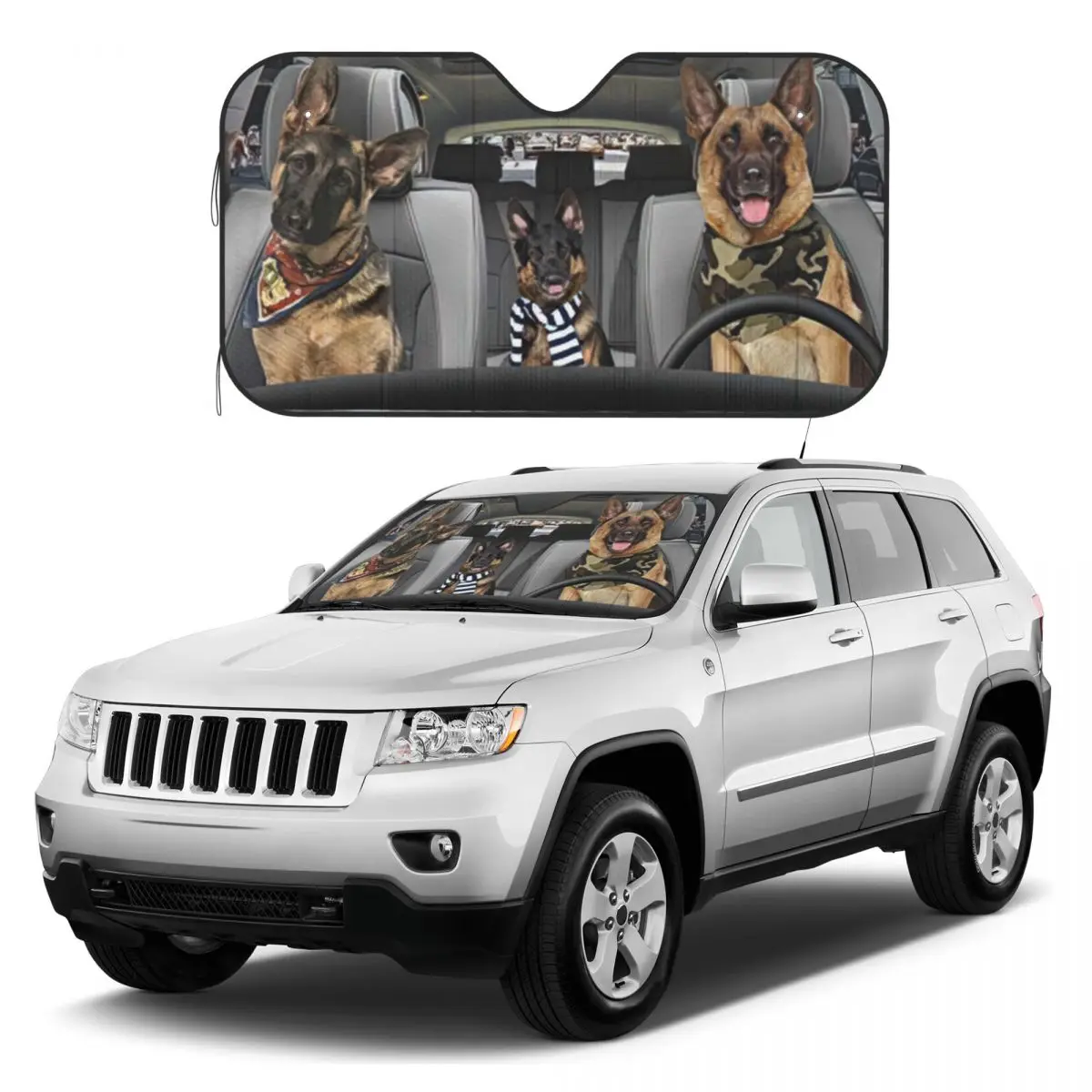 

German Shepherd Driver Car Windshield Sunshade Aluminum foil anti ultraviolet sun visor for automobile windshield