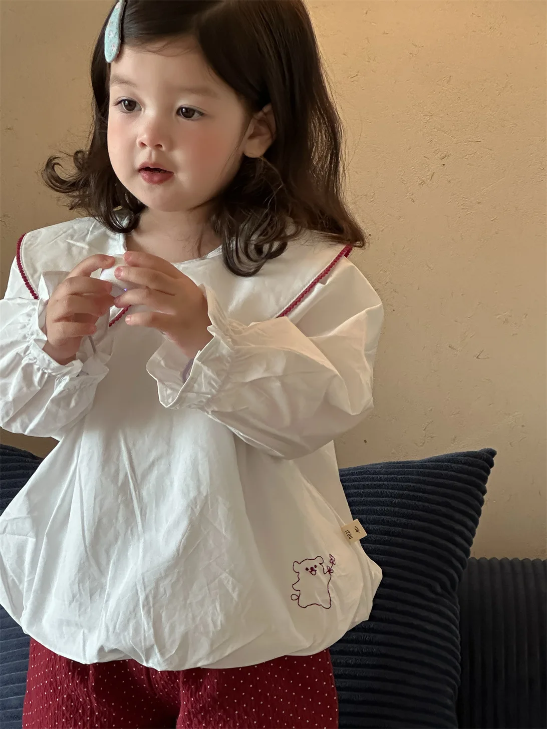 2025 Autumn New Girls Lapel Shirts Kids Loose Long Sleeve Tops Kids Girls Cotton Shirts Toddler Princess Causal Clothes 16 Sda812e658612425eb37ce4238679e6d3k