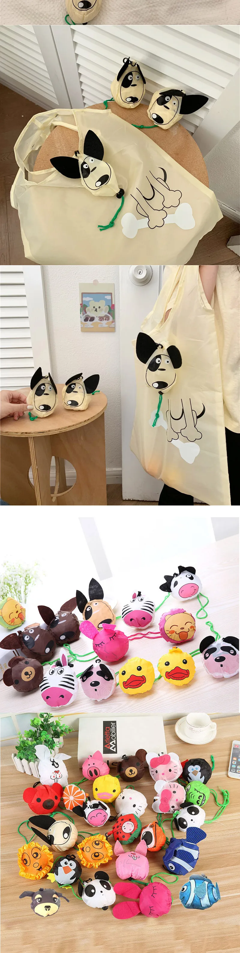 INS Simple Cartoon Animal Foldable Shopping Bag 3 Sda82e62aa7cc46eda53d4925c5596592A