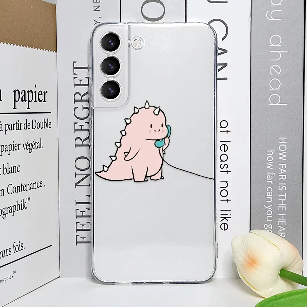 Cute Green Pink Dinosaur Couple Phone Case for Samsung Galaxy S25 S24 S23 S22 S21 Ultra Plus FE clear Soft Covers Paired Fundas Cute Green Pink Dinosaur Couple Phone Case for Samsung Galaxy S25 S24 S23 S22 S21 Ultra Plus FE clear Soft Covers Paired Fundas