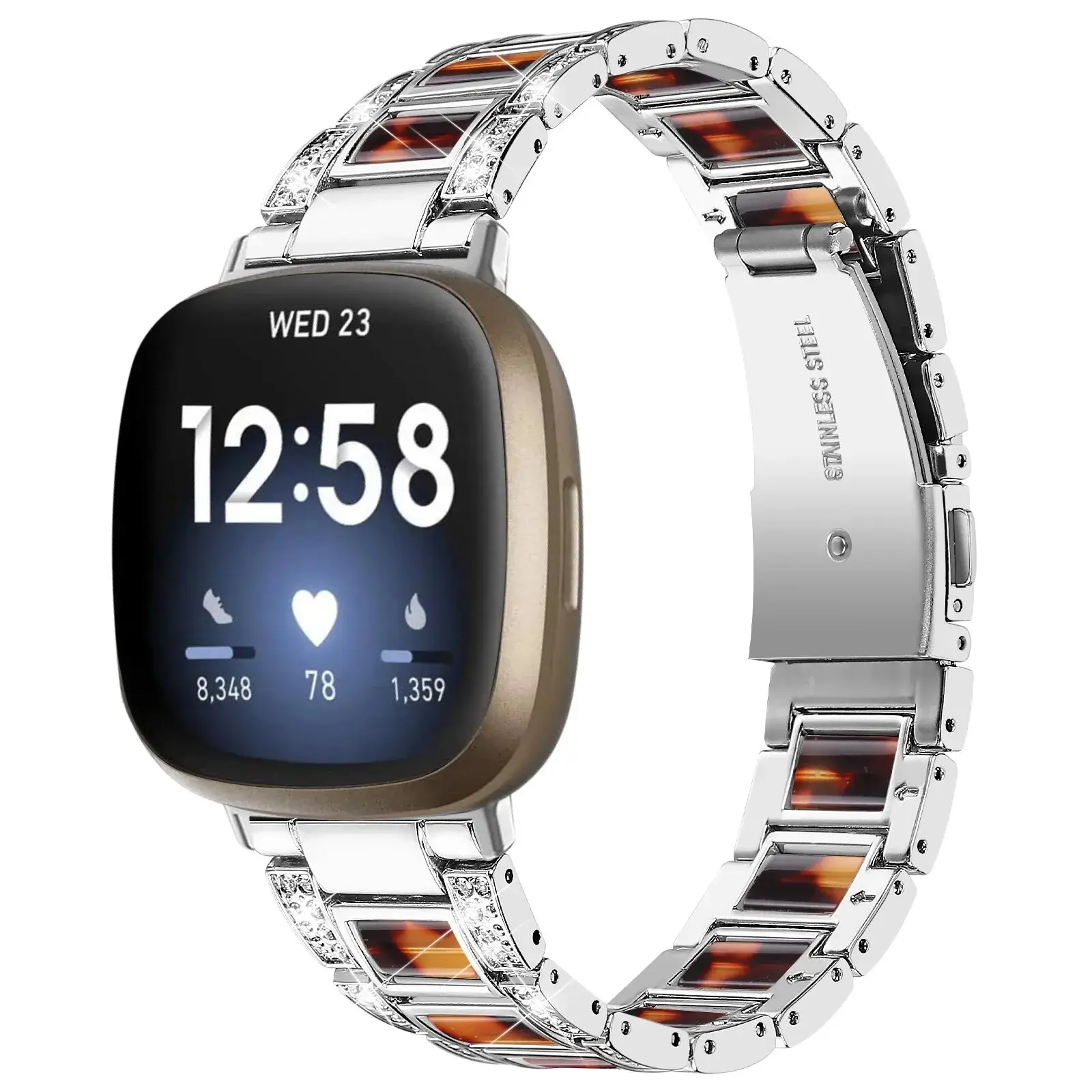 Бриллиантовый ремешок для Fitbit Versa 4 3 Sense 2 band, аксессуары для умных часов, металлический браслет из нержавеющей стали и смолы Fitbit Versa 3, ремешок
Бриллиантовый ремешок для Fitbit Versa 4 3 Sense 2 band, аксессуары для умных часов, металлический браслет из нержавеющей стали и смолы Fitbit Versa 3, ремешок
