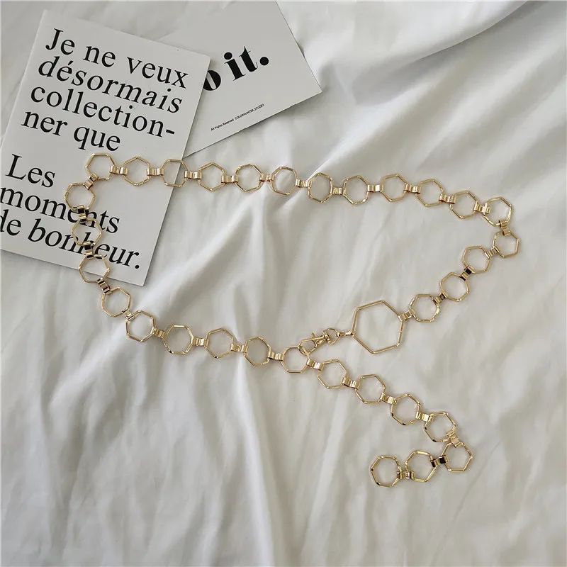 Ladies Geometric Long Belly Waist Chain Belt for Women Fashion Female Personality Metal Gold Circle Chain Belt for Dress 100
Ladies Geometric Long Belly Waist Chain Belt for Women Fashion Female Personality Metal Gold Circle Chain Belt for Dress 100
