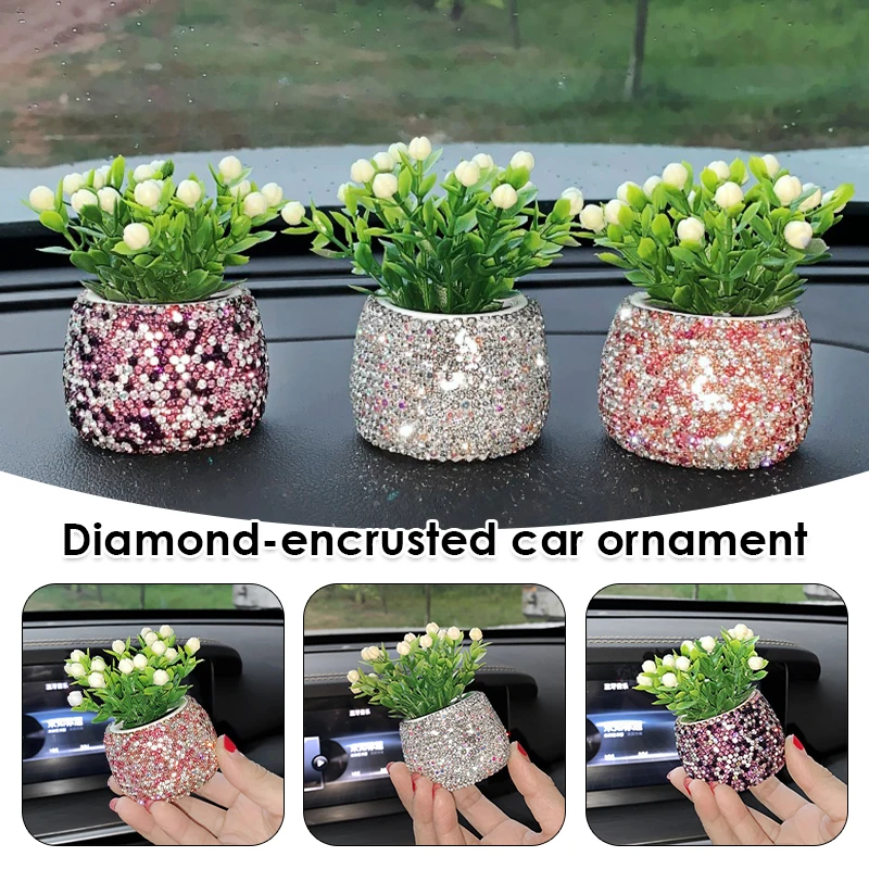 Shiny Rhinestone Simulation Plant Bonsai Ornaments Car Interior Accessories Fragrance Container Desktop Flowerpot Ornaments Gift
Shiny Rhinestone Simulation Plant Bonsai Ornaments Car Interior Accessories Fragrance Container Desktop Flowerpot Ornaments Gift