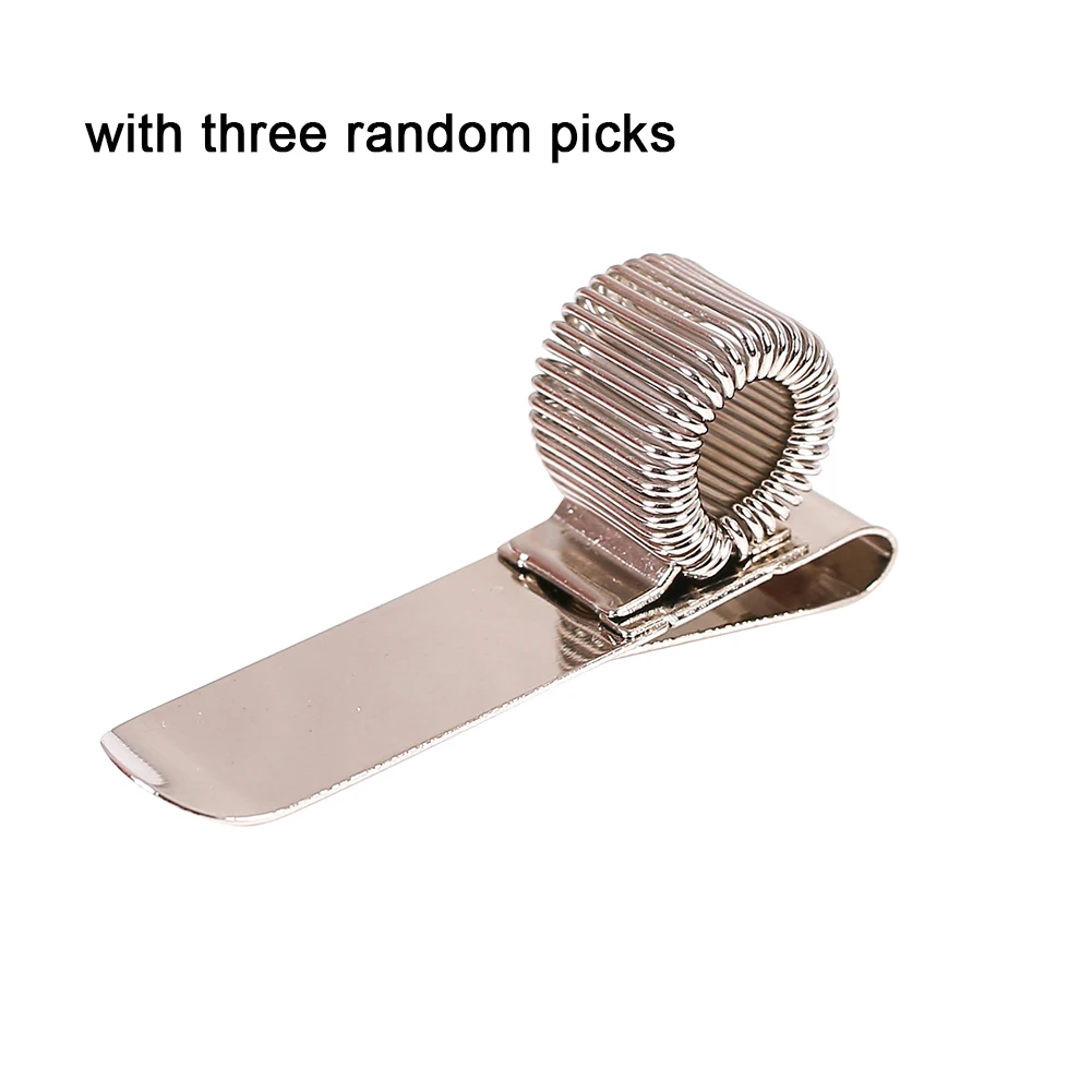 Portable Guitar Picks Clip To Strap Holder Clip With 3 Pcs Picks Colors Random Aluminium Spring Pick Holder Guitar Accessories
Portable Guitar Picks Clip To Strap Holder Clip With 3 Pcs Picks Colors Random Aluminium Spring Pick Holder Guitar Accessories
