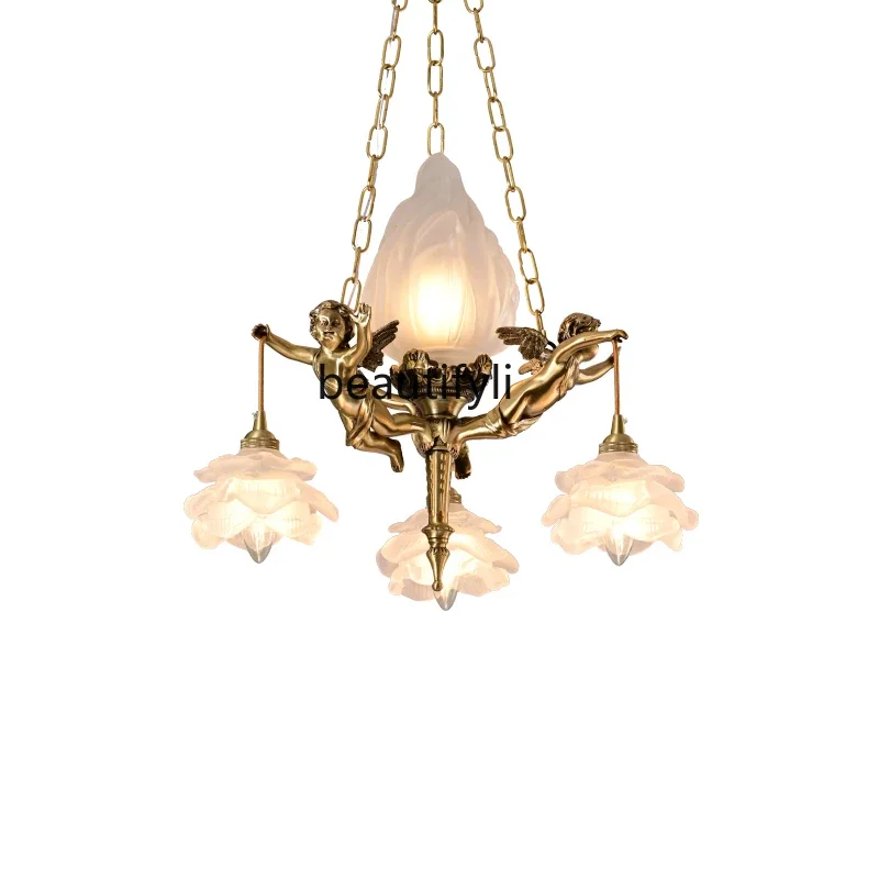 French Retro Copper Angel Chandelier Classical Art Chinese Style Living Room Dining Room Bedroom Light home accessories
French Retro Copper Angel Chandelier Classical Art Chinese Style Living Room Dining Room Bedroom Light home accessories