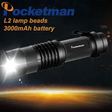 Powerful Mini LED Flashlight Portable Super Bright Torch high bright L2 Lantern 3 Modes Zoomable Torch Light Use 3000mAh Battery
Powerful Mini LED Flashlight Portable Super Bright Torch high bright L2 Lantern 3 Modes Zoomable Torch Light Use 3000mAh Battery