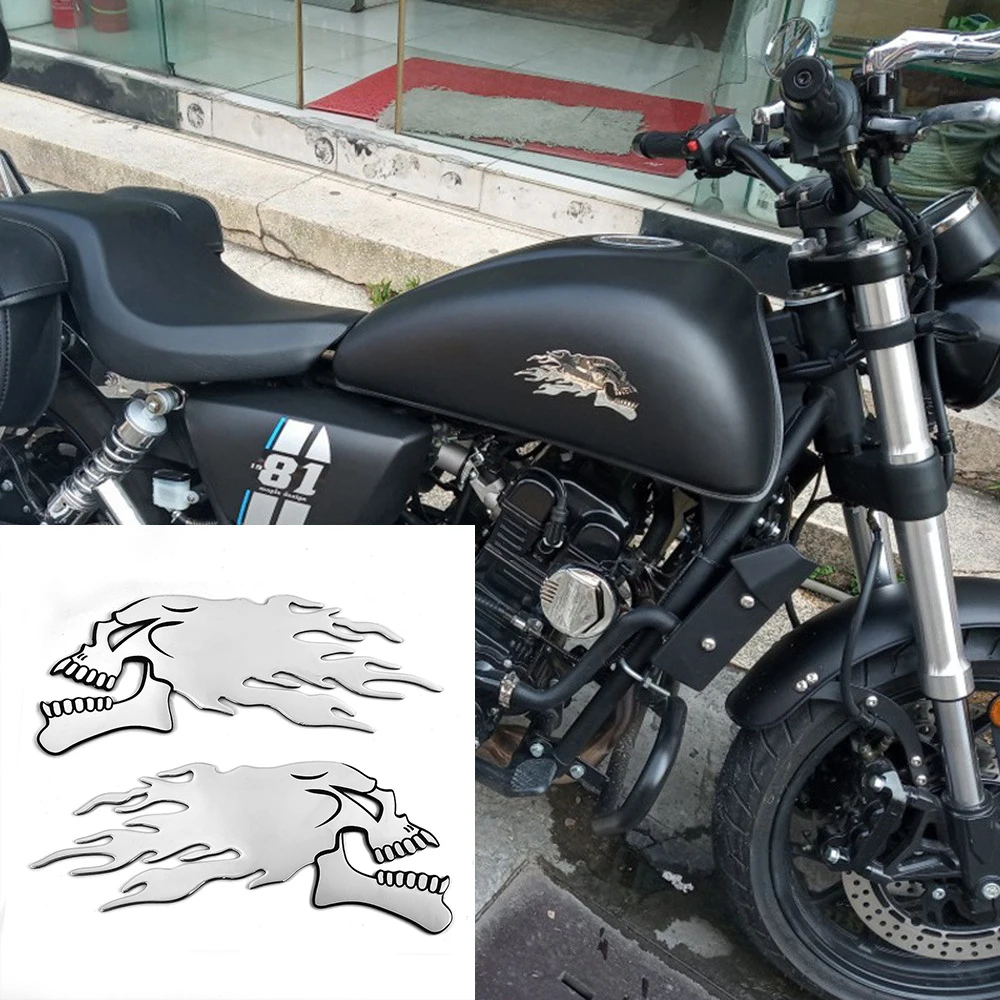 2PCS Motorbike 3D Gel Sticker Decal L/R Pair Tank Car Sliver Flaming Skull Decoration Accessories Motorcycle Protection Stickers
2PCS Motorbike 3D Gel Sticker Decal L/R Pair Tank Car Sliver Flaming Skull Decoration Accessories Motorcycle Protection Stickers