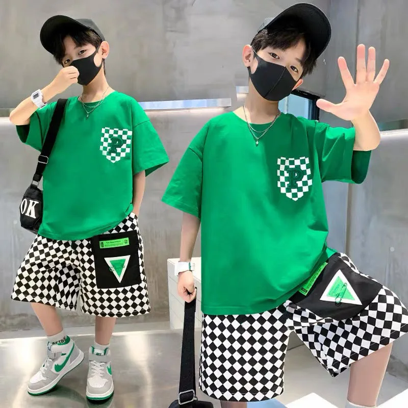Baby Boys Summer Clothing Sports Sets Letter T shirt+plaid Short pants 2pcs Suits Boys casual Clothes 4 5 6 7 8 10 11 13 Years
Baby Boys Summer Clothing Sports Sets Letter T shirt+plaid Short pants 2pcs Suits Boys casual Clothes 4 5 6 7 8 10 11 13 Years