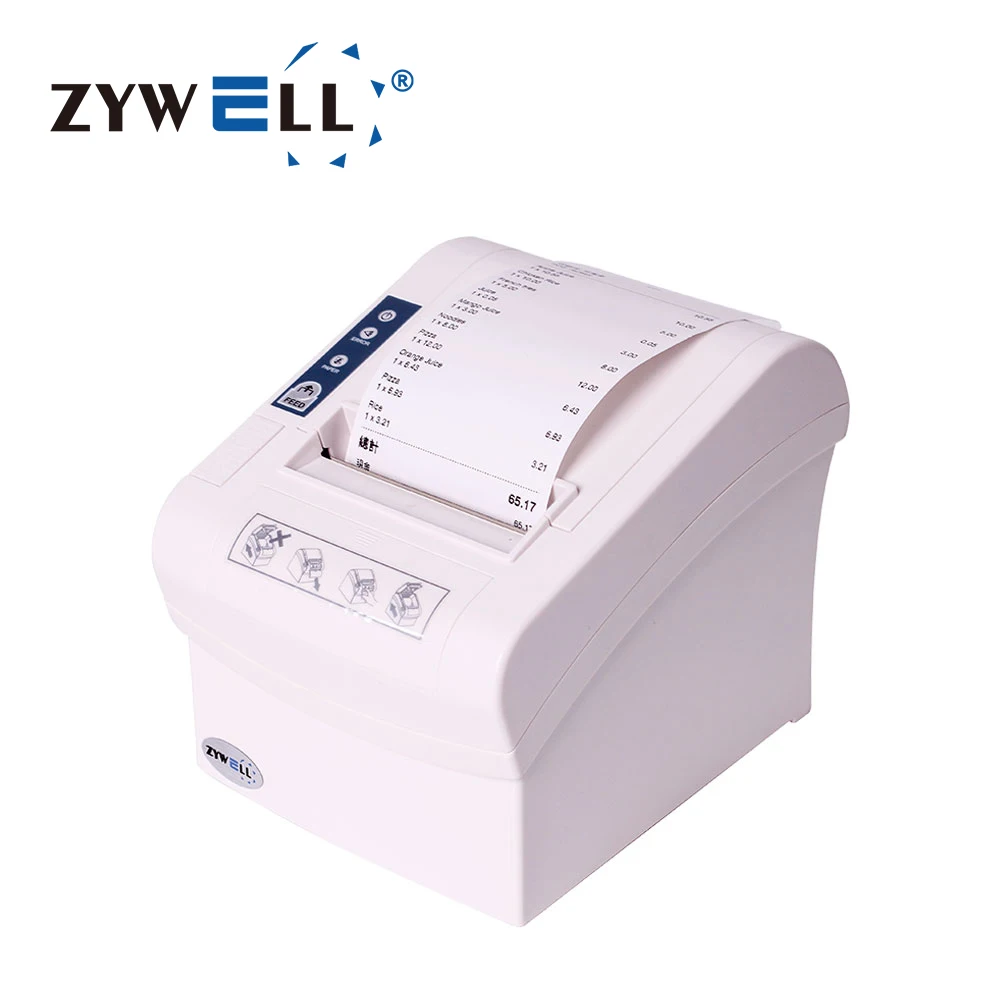 

ZY803 80mm thermal receipt ticket printer with receipts paper black and white thermal printer