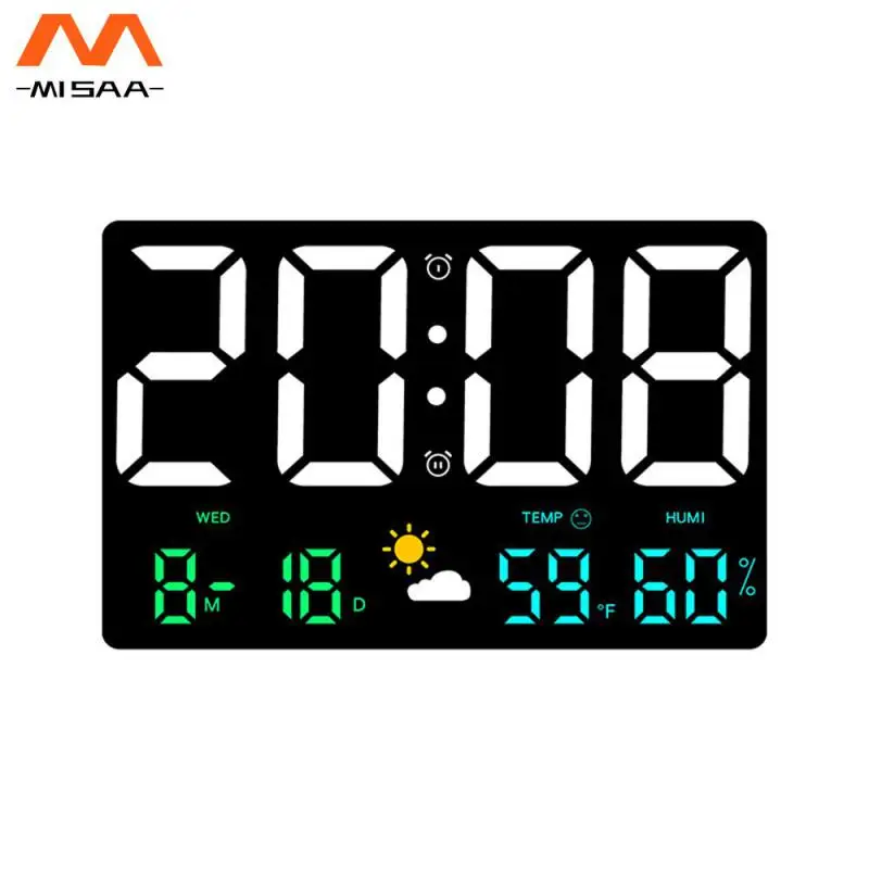 Digital Wall Clock Digital Clock Weather Display Alarm Clock Function Large Screen Display Date In Chinese/english Bell
Digital Wall Clock Digital Clock Weather Display Alarm Clock Function Large Screen Display Date In Chinese/english Bell