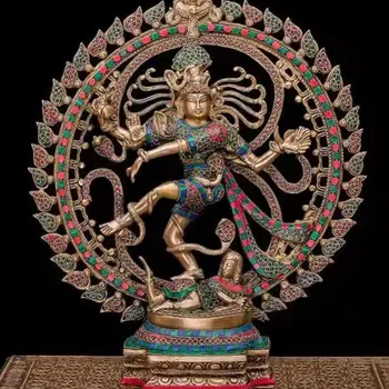 JGARTS 힌두 신 시바 춤추는 나타라자 나타라즈 세이코, 손으로 그린 조각상, 홈 데코 신전 맨디르 상품 이미지